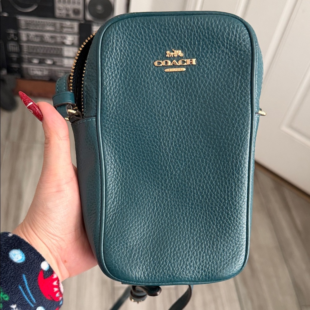 Coach Dark Teal Leather Crossbody Bag